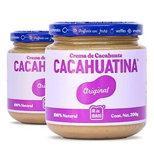 M de Maní 2 Pack Cacahuatina original- marca . Crema de cacahuate 100% natural. All natural peanut butter. 200g (2 pzs de 200g)