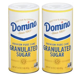 Domino Premium de caña pura de azúcar granulada con tapa extraíble fácil de verter 1 Pound (Pack of 2)