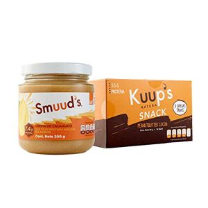 KUUP´S NATURA UU FOODS Combo Peanut Butter Crazy Energy   Contiene: Caja de Kuup's Barritas de Cacahuate + Envase Smuud’s Crema de Cacahuate Keto