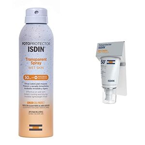 ISDIN Fotoprotector spf 50 + Transparent Spray Wet Skin 250 ml Protector Solar + Fotoprotector spf 50 + Gel Crema Dry Touch 50 ml Protector Solar