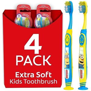 Colgate Kids Minions Soft Toothbrush with Suction Cup, 4 Count