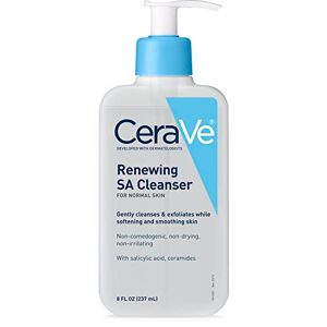 CeraVe Salicylic Acid Cleanser 8 onzas   Renovación de lavado facial exfoliante con vitamina D para pieles ásperas y con baches   El embalaje puede variar