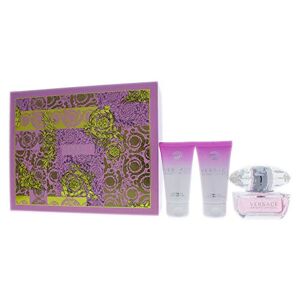 Versace Bright Crystal Women Giftset (Eau De Toilette Spray, Perfumed Bath and Shower Gel, Shimmering Body Gel)