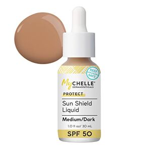 MyChelle Dermaceuticals MyChelle Sun Shield Liquid Tint SPF 50 in Natural Tan, Oil-Free Zinc-Oxide Tinted Sunscreen for All Skin Types, 1 fl oz