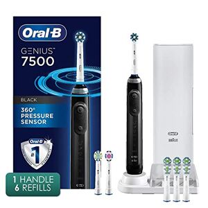 Oral B Oral-B DualAction Premium Power Toothbrush Head Refill + Oral-B Pro 7500 Power Rechargeable Electric Toothbrush Powered By Braun, Negro