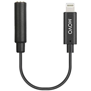Movo IMA-2 Cable adaptador de micrófono TRS hembra de 3,5 mm a conector Lightning Dongle compatible con Apple iPhone, iPad, smartphones y tabletas, optimizado para micrófonos/Pro Audio