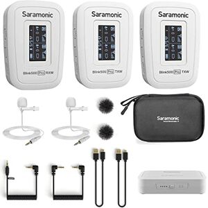 Saramonic Snow White Advanced Sistema de micrófono inalámbrico para 2 Personas (2,4 GHz, con lavaliers para cámaras, Dispositivos móviles y más (Blink 500 Pro B2 Snow White) (BLINK500PROB2W)