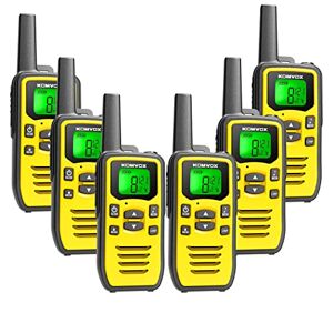KOMVOX Walkie Talkies Paquete de 6 radios recargables de dos vías, para adultos, 22 canales, radio de 2 vías, walkie talkie para camping, senderismo
