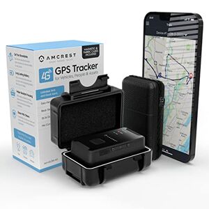 Amcrest 4G LTE Rastreador GPS Mini dispositivo de Rastreo GPS portátil oculto en tiempo real para vehículos, coches, niños, personas, bienes, con Cercado-Geografico, Alertas de mensajes de texto y correo electronico,14 días de bateria