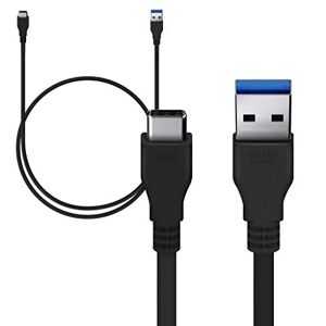 Big-E Cable de datos y carga rápida USB 3.0 Tipo-C funciona con Oppo Reno5 5G (18 W, 1 m, 3 pies)