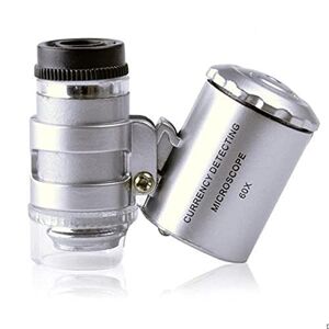 ZTBH Kit de accesorios para microscopio, mini lupa 60X, microscopio joyero con luz LED