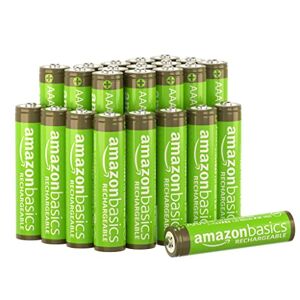 Amazon Basics Paquete de 24 baterías recargables AAA Performance 800 mAh, precargadas, recarga hasta 1000 veces