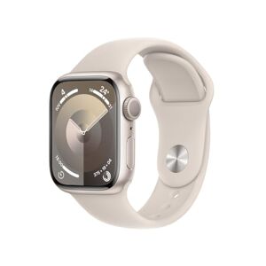 Apple Watch Series 9 [GPS] con caja de aluminio blanco estelar de 41 mm y correa deportiva blanco estelar M/L(Smartwatch).Apps ECG y Oxígeno en Sangre,pantalla Retina siempre activa,resistente al agua