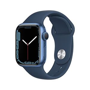 Apple Watch Series 7 (GPS) Smartwatch con Caja de Aluminio Azul de 41 mm y Correa Deportiva Azul Abismo. Apps ECG y Oxígeno en Sangre, Resistente al Agua