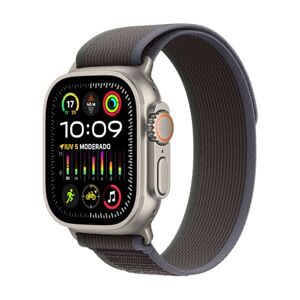 Apple Watch Ultra 2 [GPS+Cellular] Caja de Titanio de 49 mm Robusta y Correa Trail Azul/Negro (M/L) (Smartwatch).GPS de precisión, Botón de Acción,batería para Varios días,Brillante Pantalla Retina