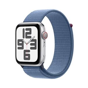 Apple Watch SE 2023(2a gen)[GPS+Cellular]caja aluminio color plata de 44 mm y correa loop deportiva azul invierno(Smartwatch).Detección de Choques, monitoreo de frecuencia cardiaca, resistente al agua
