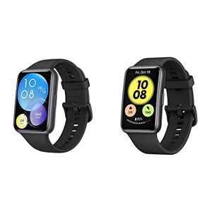 Huawei Watch Fit 2 Reloj Inteligente, Pantalla AMOLED 1.74'', Bluetooth, Correa de Silicona, Negro + Watch Fit New Reloj Inteligente, Pantalla AMOLED 1.64'', Bluetooth, Correa de Silicona Negro