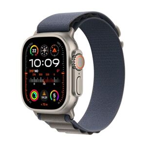 Apple Watch Ultra 2 [GPS+Cellular] con caja de titanio de 49 mm robusta y correa Alpine azul grande (Smartwatch). GPS de precisión, Botón de Acción, batería para varios días, brillante pantalla Retina