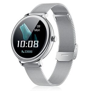 Weybon Reloj inteligente para mujer, monitor de actividad física: reloj inteligente con pantalla táctil de 1.09 pulgadas para teléfono Android e iOS con podómetro IP68, monitor de ritmo cardíaco Bluetooth, alarma deportiva de calorías