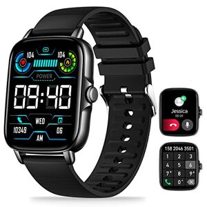 JELLOO Smart Watch 2022 Bluetooth Llamadas y mensajes de texto, reloj inteligente para Android e iOS con pantalla táctil HD de 1.7 pulgadas, rastreador de actividad, podómetro, reloj inteligente para hombres