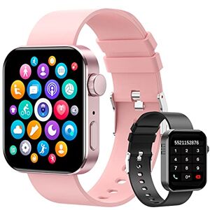 RESEE Smartwatch,1.72" Reloj Inteligente Mujer y Hombre, con GPS Tracker, Resistente al Agua IP67, Compatible con La Mayoría de Los Teléfonos Inteligentes con Bluetooth(Rosa + Negro)