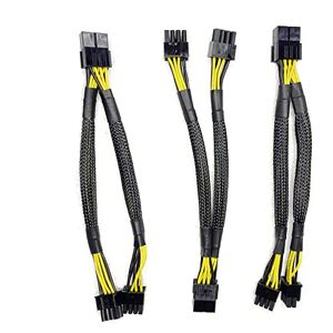 WATMZOLC 3pcs 6 Pin Female to Dual PCIe 2X 8 Pin (6+2) Male Power Adapter Y-Splitter Power Supply Splitter Cable Cord for Graphics Card BTC Miner 20cm (6 Pin to Dual 8 Pin)