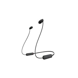 Sony WI-C100 Audífonos inalámbricos intraauriculares con Banda para el Cuello y micrófono para Llamadas con Manos Libres, Negro, WIC100/B (Versión Extranjera)