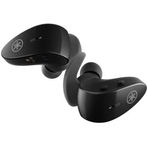 Yamaha TW-ES5A Auriculares Deportivos inalámbricos con Bluetooth 5.2, IPX7 Impermeable, Ajuste Seguro, Sonido Premium, Captura de Voz Clara Qualcomm CVC, Cuidado de Escucha, Negro, TW-ES5ABL