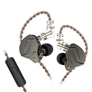 KZ ZSN Pro Auriculares de Metal Tecnología híbrida 1BA + 1DD HiFi Auriculares para Bajos En el oído Auriculares Monitor Auriculares con cancelación de Ruido (Negro con microfono)