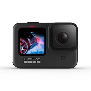 GoPro HERO9 Black Cámara de acción impermeable con visualización LCD frontal y pantallas traseras táctiles, video 5K60 Ultra HD, fotos de 20 MP, transmisión en vivo 1080p
