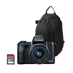 Canon EOS M50 Mark II EF-M 15-45 mm IS STM + Maleta 100S + SD UHS-II 32 GB + Curso en línea ABC de Vlogger