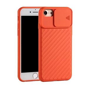 XIAYAN Funda para iPhone 6 y 6S/7 y 8 con diseño de cámara deslizante, de sarga, antideslizante, de TPU (verde), color naranja