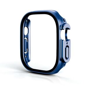 ANZOAT Glass+funda para Apple Watch Ultra 49mm correa smartwatch PC parachoques + protector de visualización cubierta templada iwatch Series Band Accesorios (color: azul oficial 25, tamaño: Ultra 49mm)