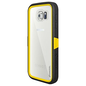 Amzer AMZ300409 Crusta Rugged Embedded Tempered Glass Case with Belt Clip Holster for Samsung Galaxy S6, Black/Yellow