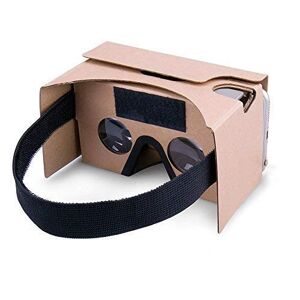 Printor Google Cardboard, VR Headsets 3D Box Gafas de realidad virtual con gran lente óptica 3D transparente y cómoda correa para la cabeza para todos los smartphones de 3 a 6 pulgadas (amarillo, 1 paquete)