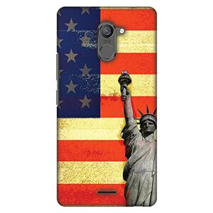 Amzer Slim Designer Snap On Hard Shell Case with Screen Cleaning Kit for Infinix Hot 4 Pro, Rustic Liberty US Flag