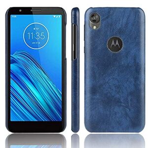 LIUJUN Carcasa para Motorola Moto E6 a prueba de golpes, textura Litchi PC + PU (color: azul)
