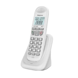 Tomshin Teléfono inalámbrico con número de Llamada/Persona Que Llama en Espera Pantalla LCD retroiluminada de 3 líneas, Compatible con 16 Idiomas para conferencias en el hogar y la Oficina