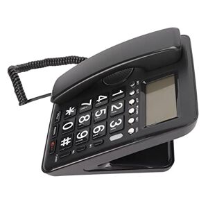 Shanrya Teléfono Fijo con Cable, Botones Grandes Teléfono con Cable Identificador de Llamadas para el hogar y la Oficina Negro