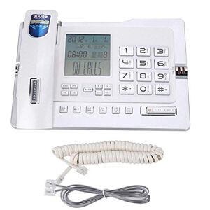 Tbrand Teléfono fijo de computadora fijo de estilo simple para el hogar, oficina, computadora, telefono, color blanco