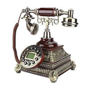Bewinner Teléfono Antiguo Retro Europeo, teléfono con Cable, teléfono Antiguo Vintage para Sala de Estar/Dormitorio con función de identificación de Llamadas/IP/P/T FSK/DTMF