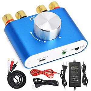 Facmogu F900 Mini Power Amplifier 100W Bluetooth 4.0 Digital Blue Audio Amplifier 50W+ 50W 2 Channels HiFi Amp with Power Supply Adapter DC 12V 5A