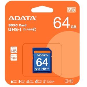 ADATA 64 GB Tarjeta de Memoria Micro SDXC Color Azul con Negro (Clase 10)