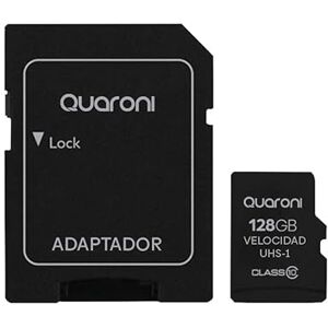 Quaroni Memoria Micro SD QM128G. 128Gb Almacenamiento, Clase 10.