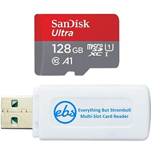 Everything But Stromboli SanDisk Tarjeta de memoria Micro SDXC Ultra de 128 GB para Switch OLED Modelo Nintendo Gaming System (SDSQUA4-128G-GN6MN) Clase 10 UHS-1 Bundle con (1) All But Stromboli SD & MicroSD lector de tarjetas de memoria