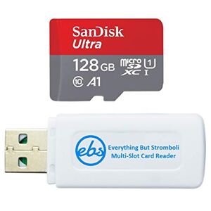 Everything But Stromboli SanDisk Tarjeta de memoria Micro SDXC Ultra de 128 GB para Switch OLED Modelo Nintendo Gaming System (SDSQUA4-128G-GN6MN) Clase 10 UHS-1 Bundle con (1) All But Stromboli SD & MicroSD lector de tarjetas de memoria
