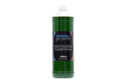 Alphacool 18550 Eiswasser Crystal Green Refrigerante premezclado, 1000 ml, aditivos para agua de refrigeración por agua