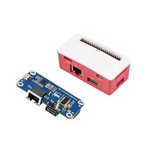 Waveshare Ethernet / USB HUB HAT B con caja ABS carcasa para Raspberry Pi Zero/Zero W/2 W/Zero WH/2 WH,PC, con 1 puerto Ethernet RJ45 10/100M, 3 puertos USB compatibles con USB 2.0/1.1
