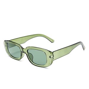 iKANOO anteojos de sol rectangulares retro para mujeres y hombres, montura cuadrada pequeña, modernas Y2K 90, color negro, Verde, L