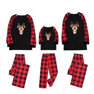 fartey SIORO fartey Pijama de Navidad familiar a juego con camisetas y pantalones de manga larga, conjunto de pijamas a juego, 06 Rojo, L